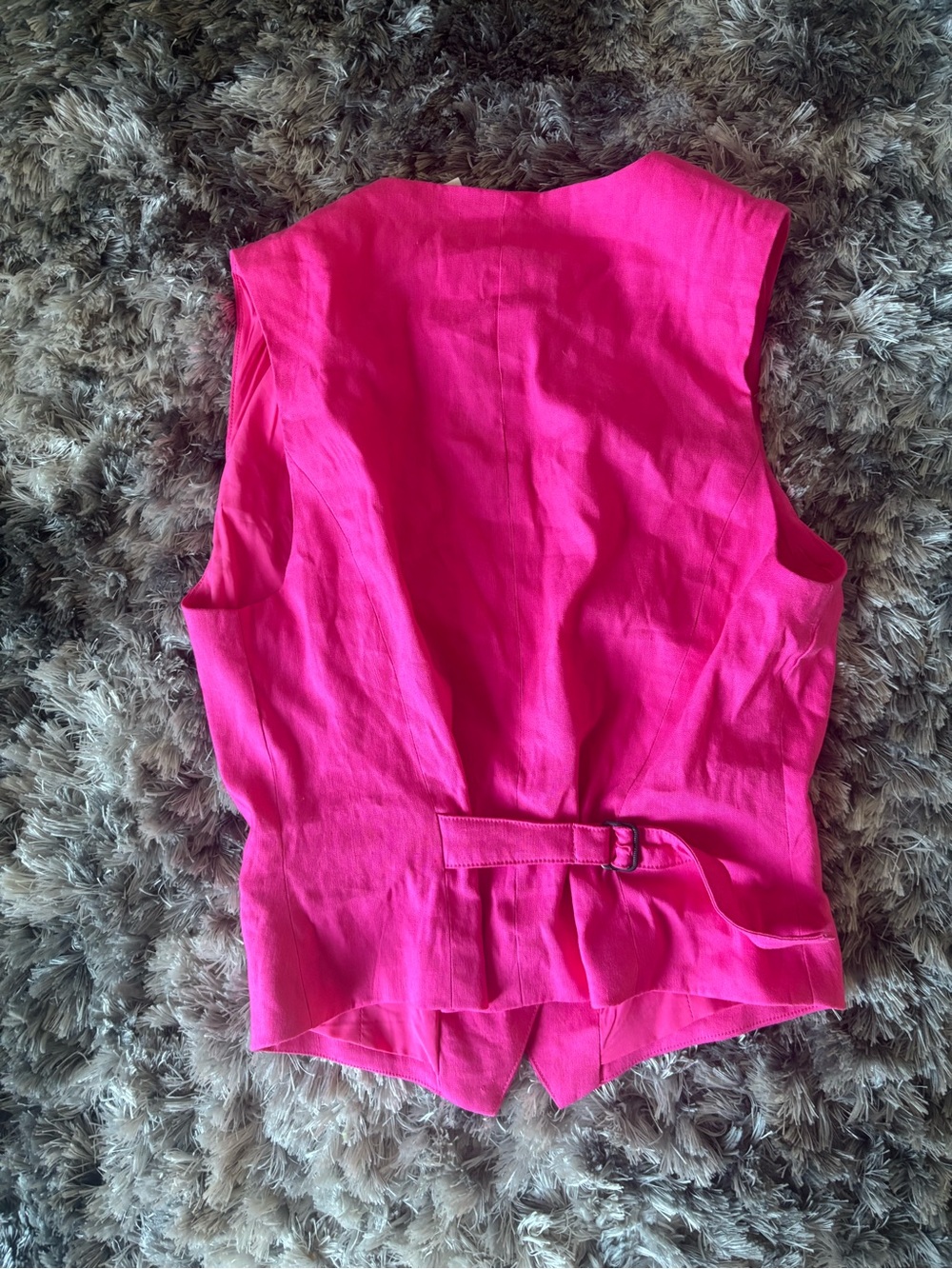 House of Harlow 1960 Hot Pink Sleeveless Linen-Blend Vest